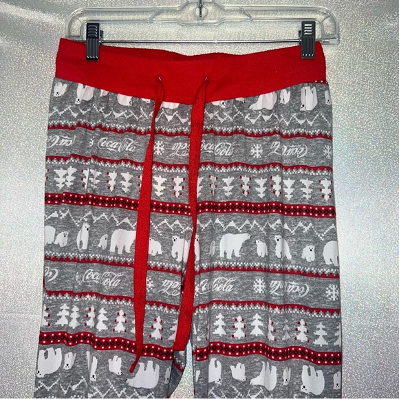 Coca-cola pants pjs polar bears soda drink lovers Christmas winter theme lounge - Picture 4 of 8